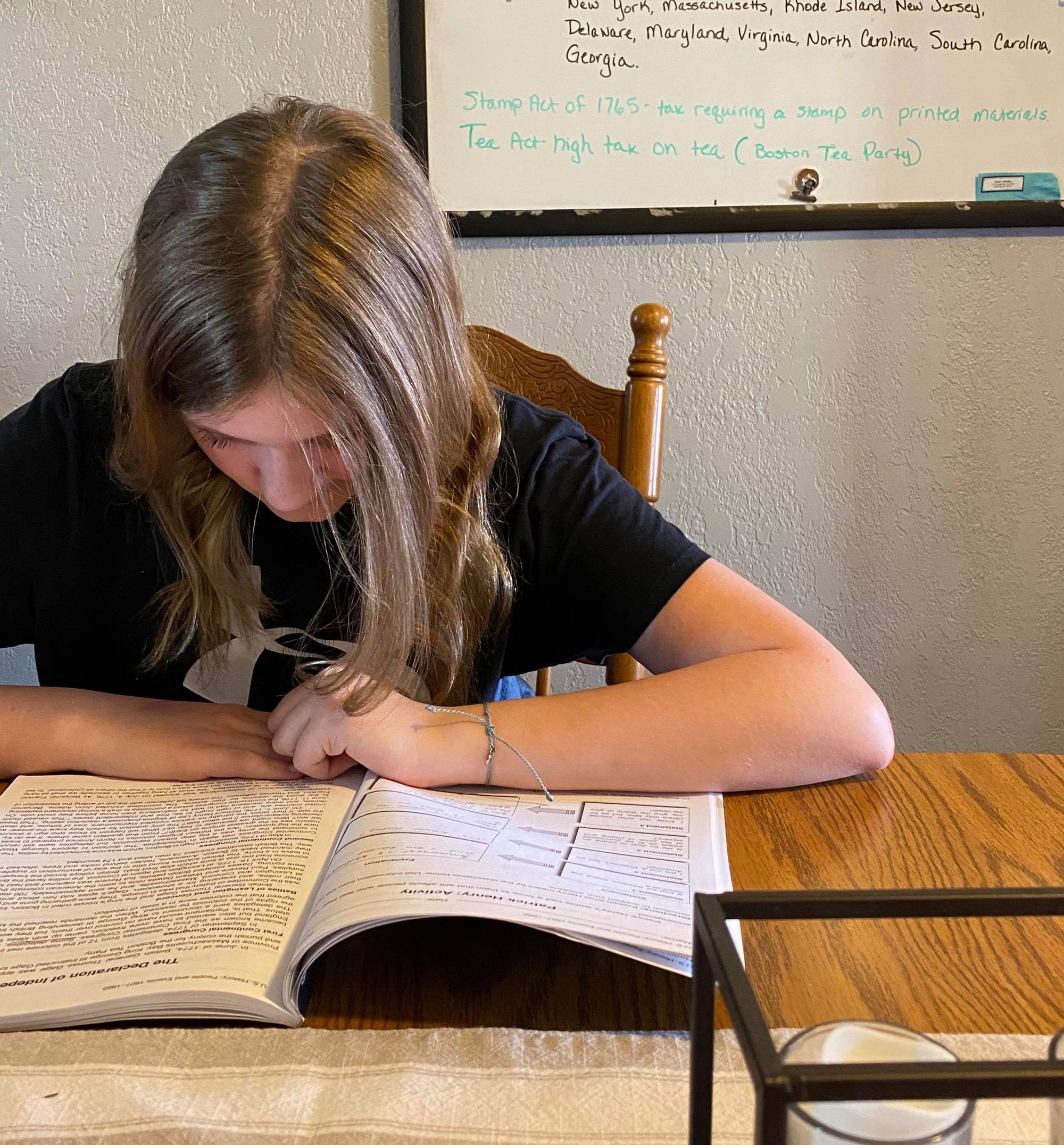 Sioux Falls parent Maureen Patch shows her daughter working on home-schooling