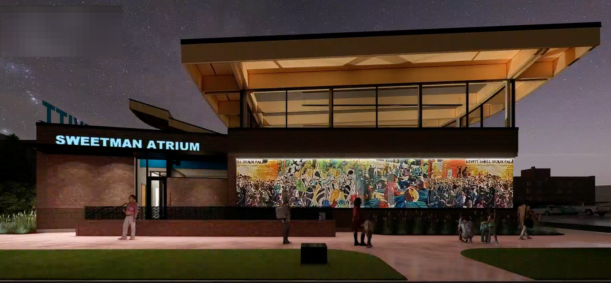 Rendering of the Sweetman Atrium addition planned for the Levitt.