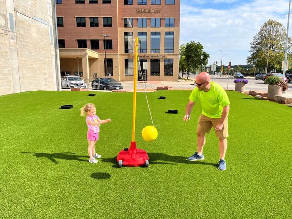 City opens temporary plaza in front of unfinished downtown parking ramp