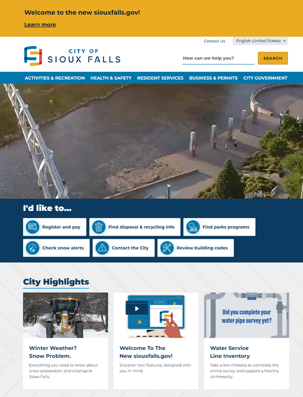 Get smart about the new City of Sioux Falls website
